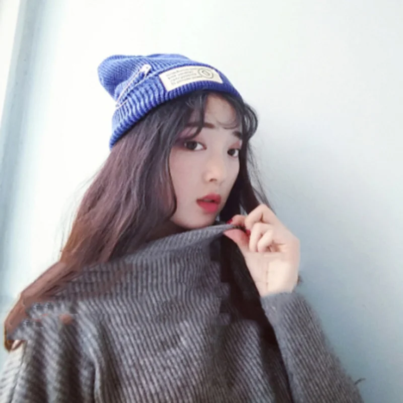 

Women's Brooch Skullies Beanies Kpop Autumn Winter Crochet Knitted Hats For Women Men Streetwear Hip Hop Caps Ski Bonnet Femme