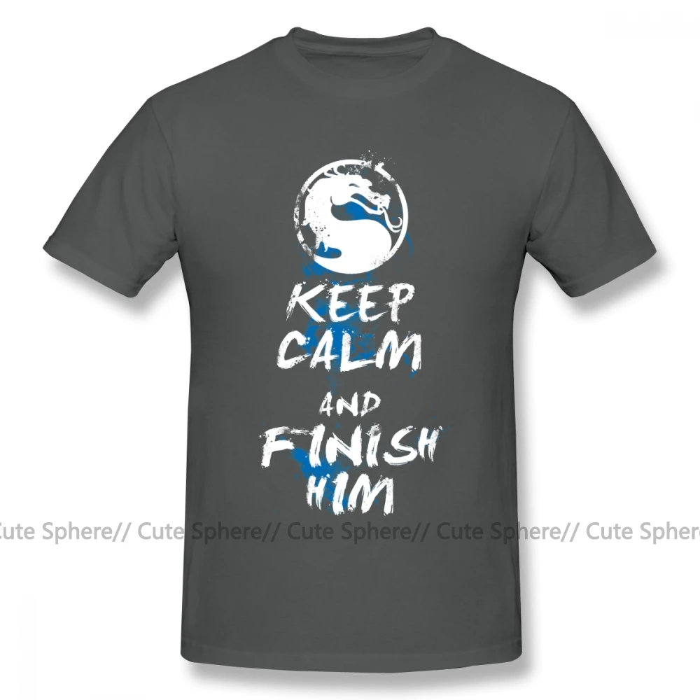 Mortal Kombat, Футболка Keep Calm, потрясающая уличная футболка, 100 хлопок, большие размеры, короткий рукав, Мужская футболка с принтом - Цвет: Dark Grey