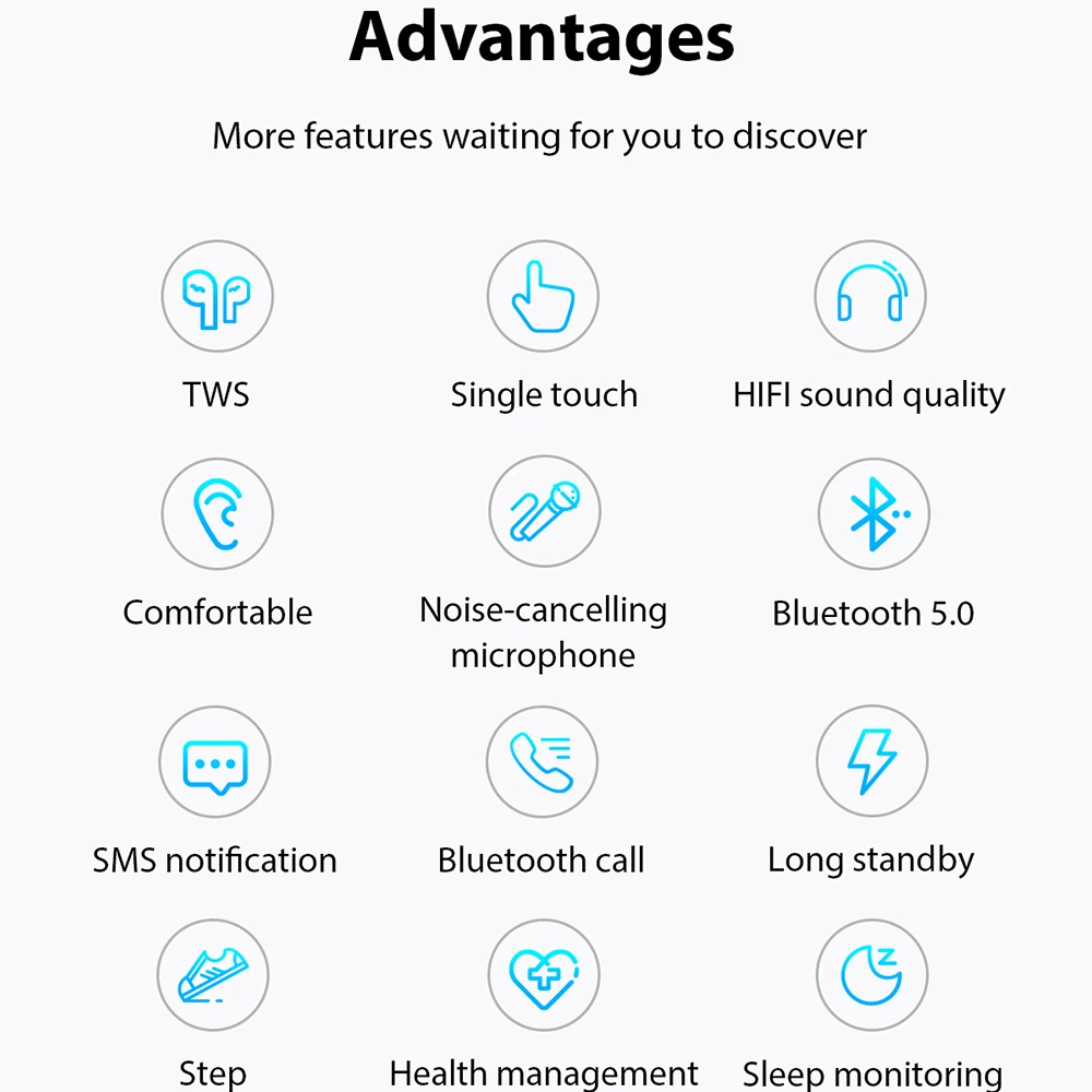 

G36 headphones Smart Watch Men Women Heart Rate Measure Blood Pressure and Oxygen Monitoring for Android ISO