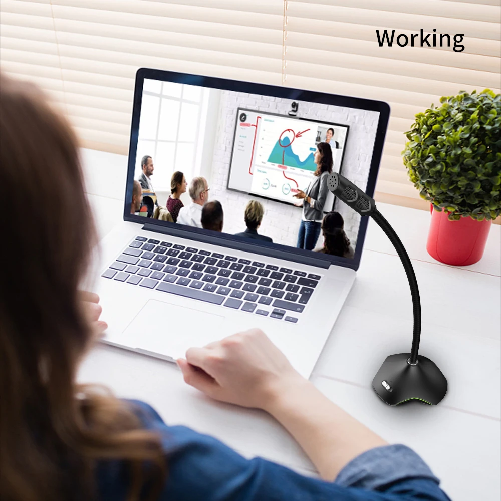 Компьютерный микрофон PopuPine регулируемый Студийный для речи на 360 ° игровой USB