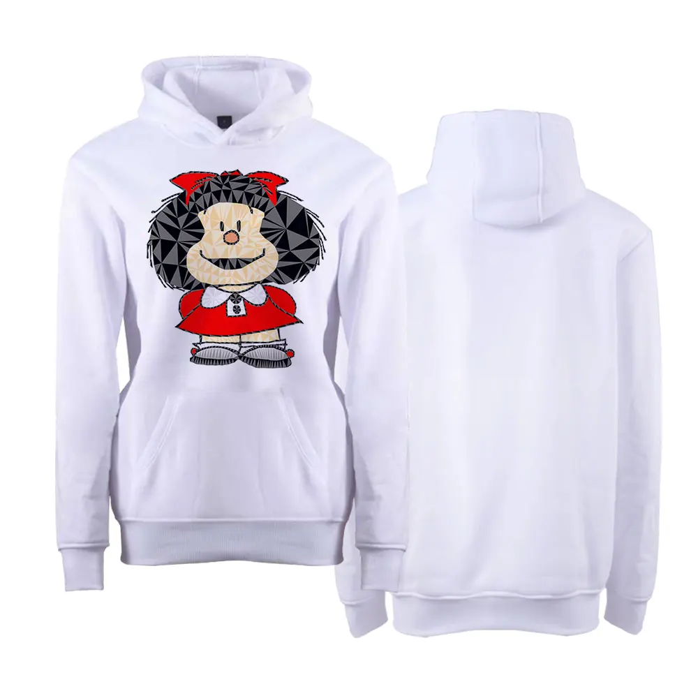 Футболка Mafalda с капюшоном женская футболка Мужская модная длинным рукавом