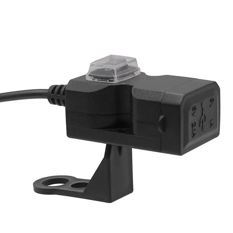 Универсальный Водонепроницаемый 12 V 24 мотоцикл на руль Dual USB разветвитель