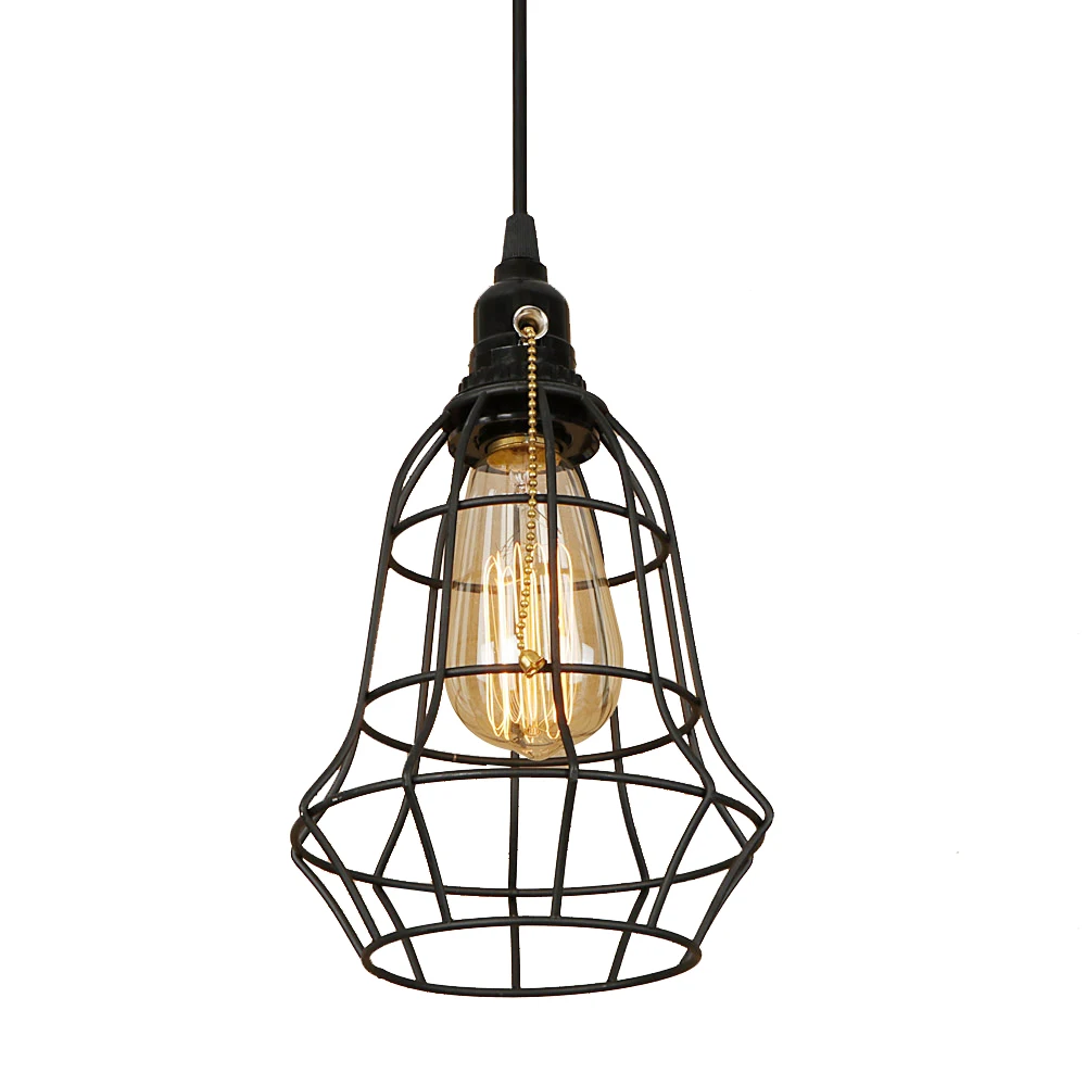 Промышленный железный черный подвесной светильник в стиле лофт светодиодный