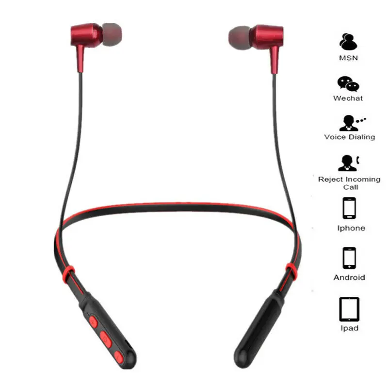 Беспроводные Bluetooth наушники спортивные для бега стерео гарнитура с супер басами