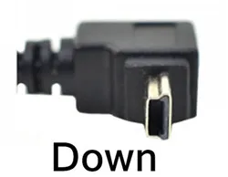Мини-usb B Тип 5pin папа вверх вниз влево вправо под углом 90 градусов к USB 2,0 Мужской кабель для передачи данных 0,25 м 0,5 м 1,8 м 5 м - Цвет: Down
