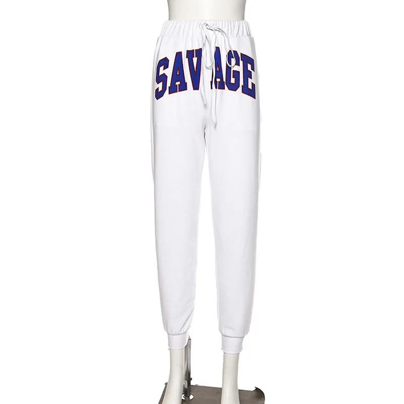 

Women's New Autumn and Winter Sports Pants Wild Letter Print Bouquet Feet High Waist Casual Harem Pants Women Joggers Trousers