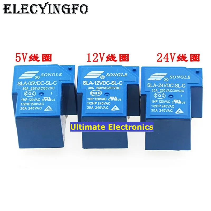 

5pcs SLA-05VDC-SL-C SLA-12VDC-SL-C SLA-24VDC-SL-C 5V 12V 24V 30A Relays