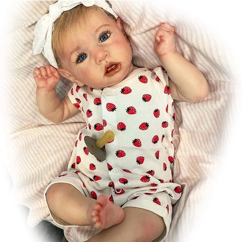 

2021 New 23 inches 58 cm Nurturing Dolls Lifelike Reborn Baby Full Silicone Toy