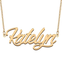 katelyn name necklace for women stainless steel jewelry 18k gold plated nameplate pendant femme mother girlfriend gift