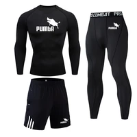 man summer gyms workout training suits set quick dry black compression leggings track suit men sportswear fitness running set