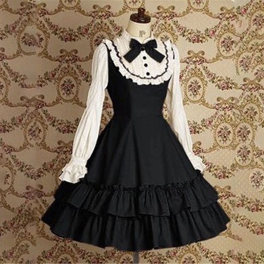 Женское многослойное платье с бантом вечернее средней длины длинными рукавами