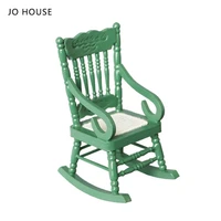 jo house retro dark green cotton rocking chair with armrests 112 dollhouse minatures model dollhouse accessories