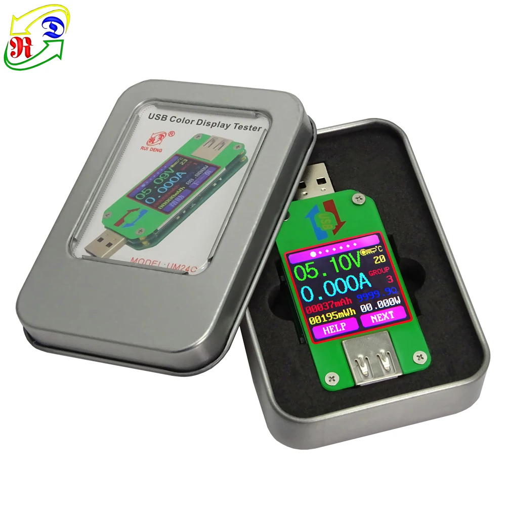 RD UM24 UM24C APP USB 2 0 ЖК дисплей Вольтметр Амперметр батарея зарядное напряжение