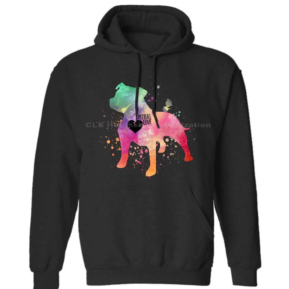 Акварельная любовь Pitbull мужские нейтральные (женские) зимние толстовки кофты с