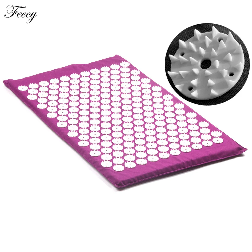 M2 Mat Purple Акупунктурная Подушка массажер для спины массаж тела, ног коврик подушка комплект снять стресс боль Acupuntura йога коврик массажный коврик шакти коврик - Цвет: M2 Mat Purple