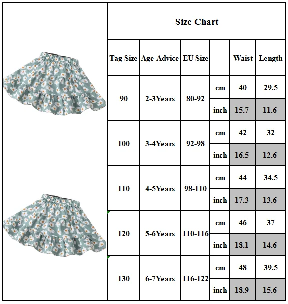 

Kids Summer Flroal Skirt Babys A-line Printed Layered Skirts Girls Loose Basic Baggy Short Dress