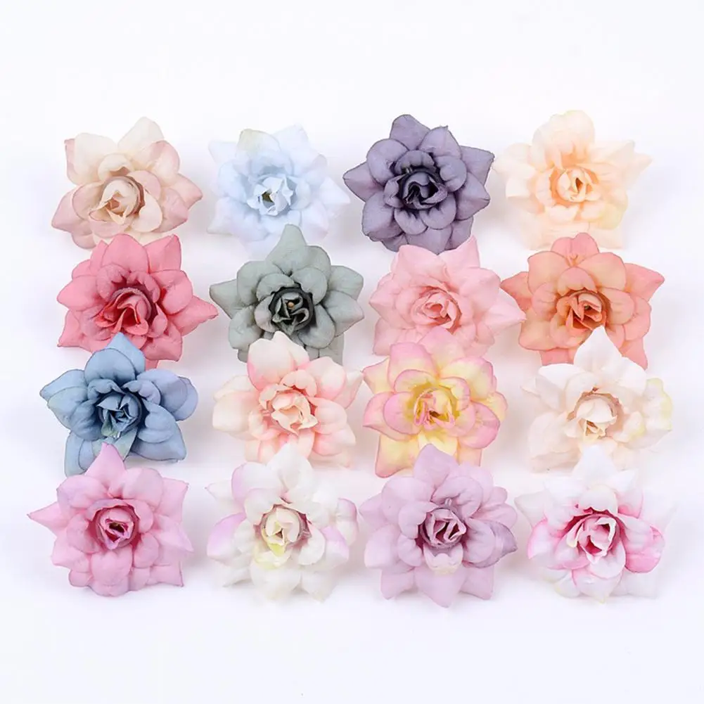 

50Pcs Artificial Rose Heads Crafts Party Wedding Fake Bouquet Decor Accessory