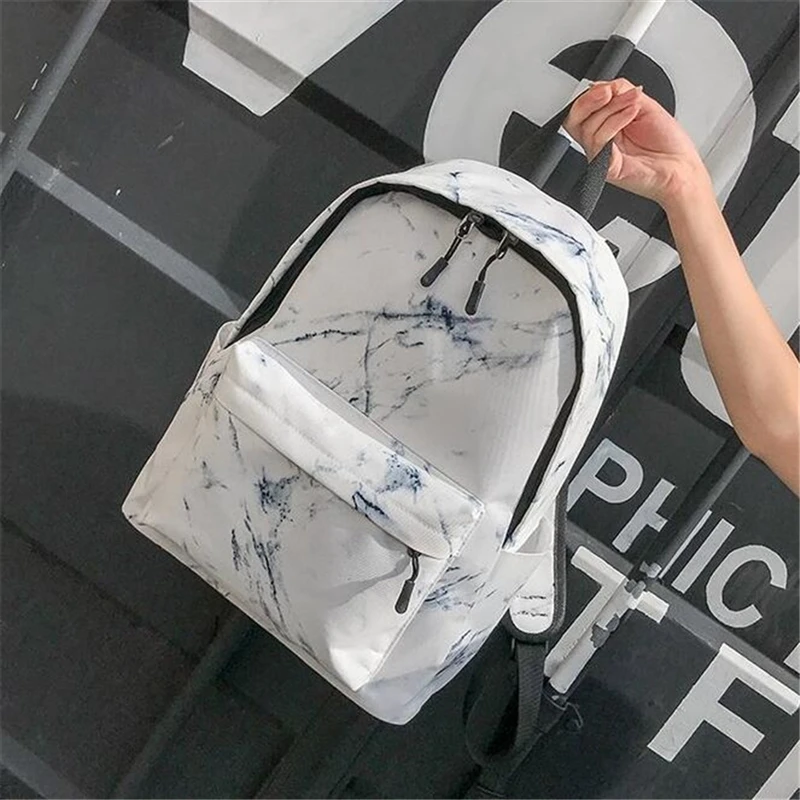 

2021 Women Canvas Backpack For Teenagers Girls Large Capacity Bags Marbling Backpacks Female Rucksack School Bag