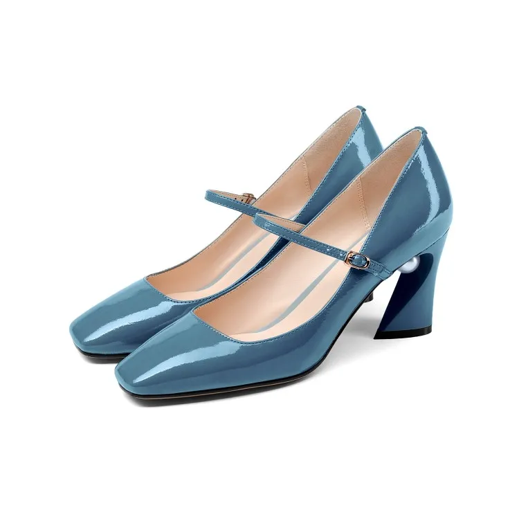 Женские туфли-лодочки на высоком каблуке туфли с квадратным носком и пряжкой