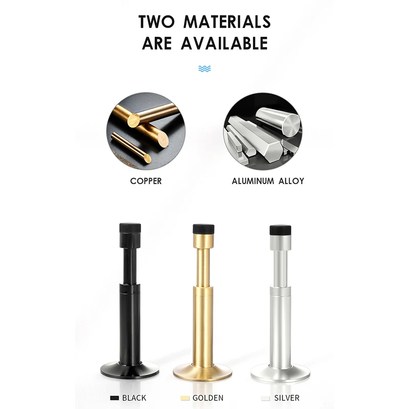 

Hydraulic Buffer Door Stopper,pure Copper Aluminum Alloy Floor Stops,wall-mounted Bumper Non-magnetic Hardware