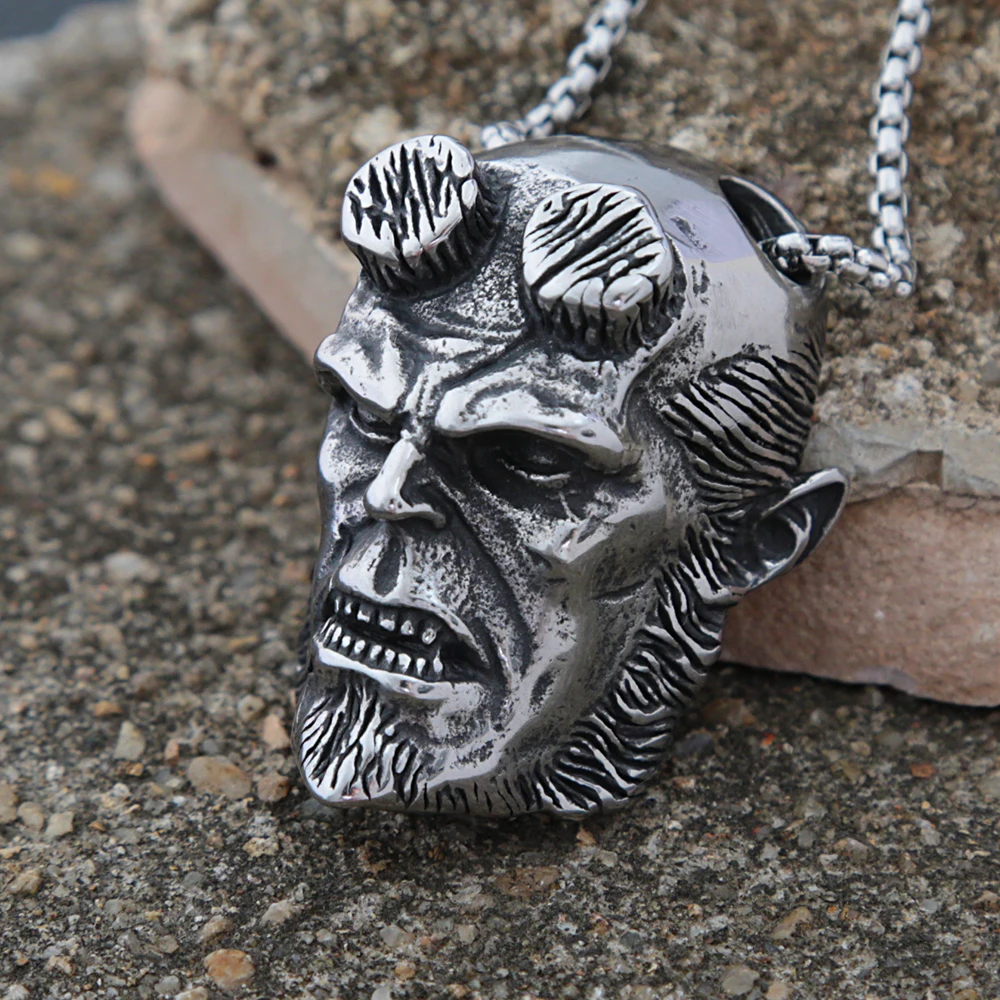 Кулоны из нержавеющей стали в стиле панк/хип-хоп ожерелье Хеллбой модная мужская