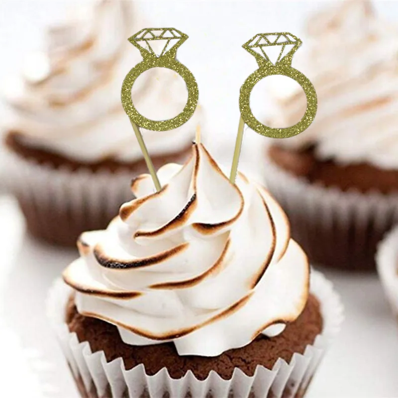 6 шт блестки любовь кекс топперы АЛМАЗНОЕ КОЛЬЦО свадебное платье для свадьбы