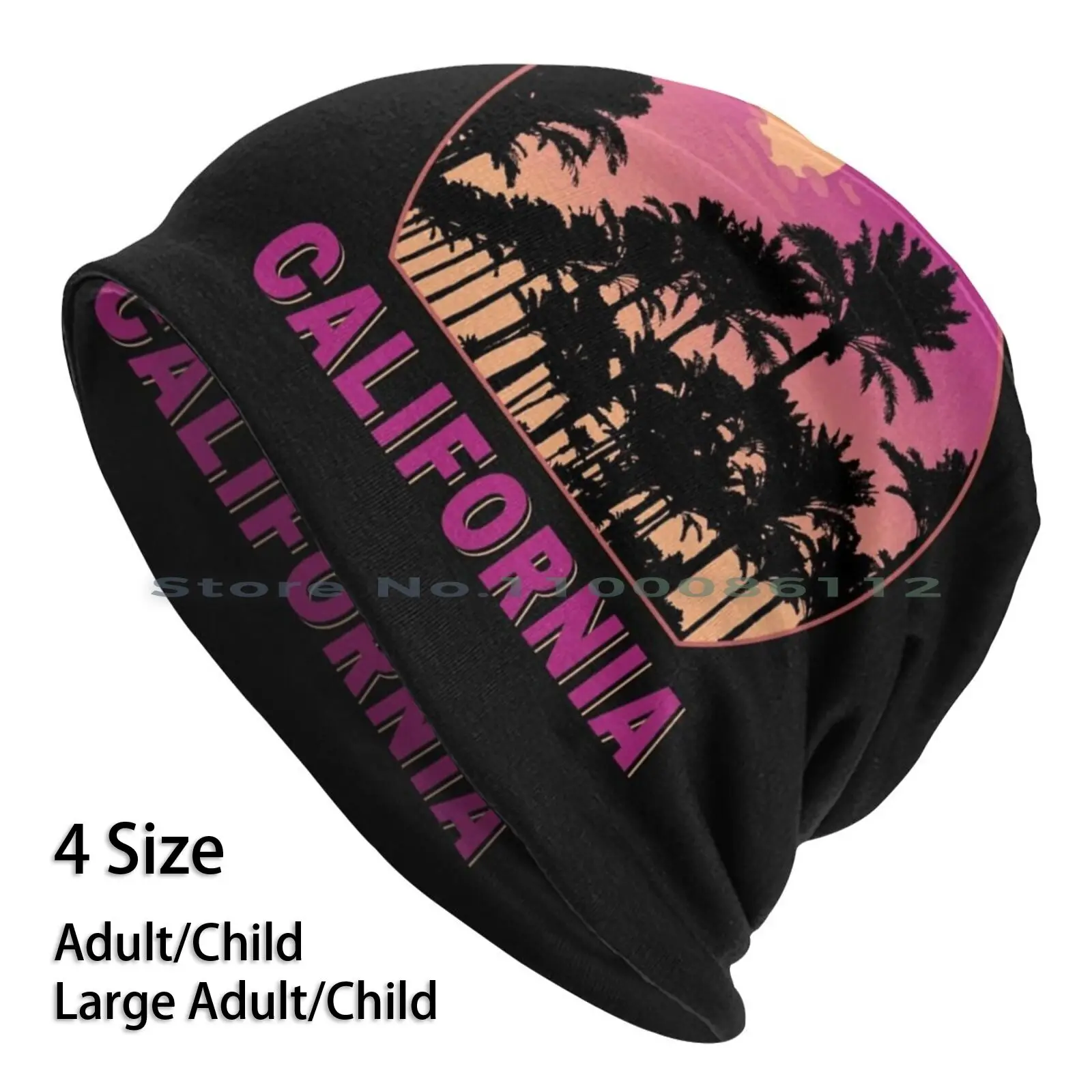 

California Beanies Knit Hat San Diego Souvenir Beach Wear Palm Trees Love California Summer Brimless Knitted Hat Skullcap Gift