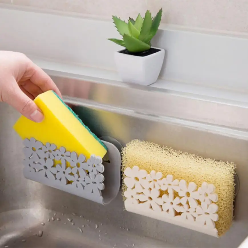 

Kitchen Bathroom Drying Rack Toilet Sink Suction Sponges Holder Rack Suction Cup Dish Cloths Holder Scrubbers Soap Storage