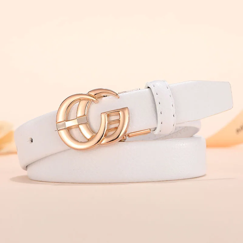 Тонкий роскошный дизайнерский ремень женский Высококачественный из натуральной