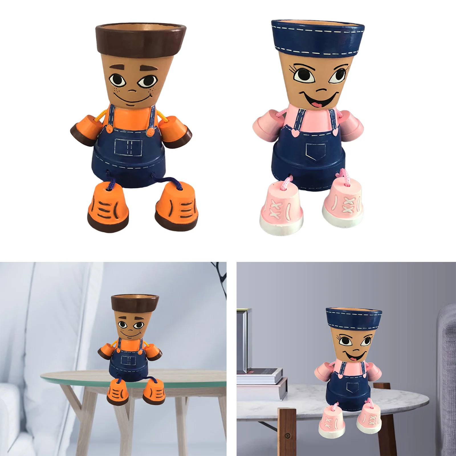 

Цветочные горшки, горшок для растений с мультяшным изображением мальчика/девочки, горшок для растений, горшок для улицы и помещения, горшок ...