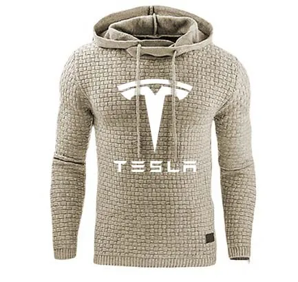 Мужские толстовки для Tesla с логотипом автомобиля весенне осенние мужские