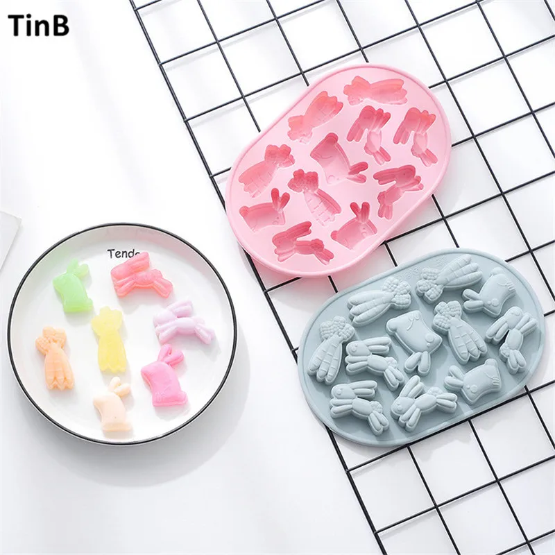 

New 3D Rabbit Silicone Mold Cake Decorating Tools Bunny Chocolate Mold Tray Fondant Molds Jelly Cookies Baking Mould Bakeware