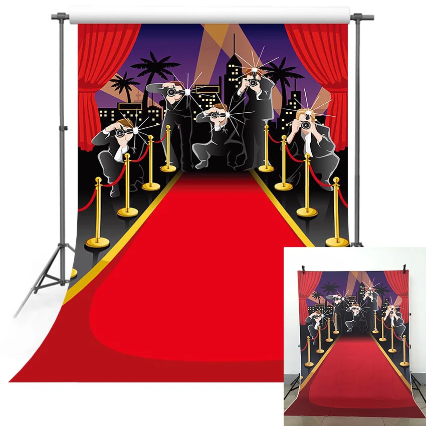 Фон для фотосъемки с изображением звезды красной ковровой дорожки и