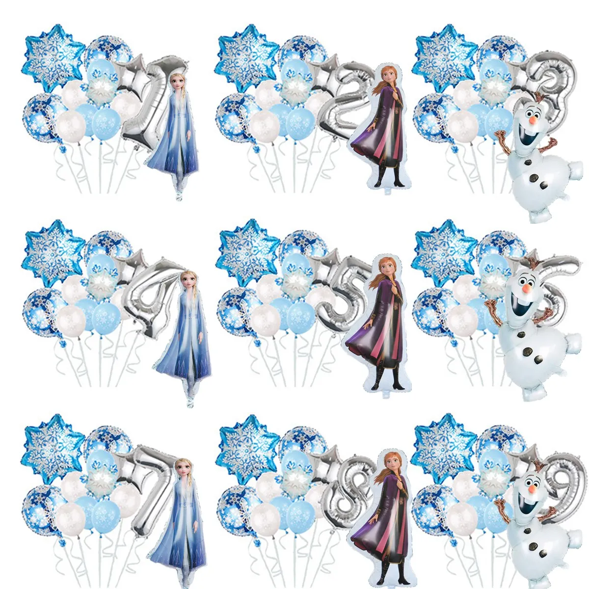 

13 Pcs Frozen Theme Kid Number Birthday Party Decoration Set Anna Elsa Foil Balloons Christmas Snowflake Baby Shower Globos Toys
