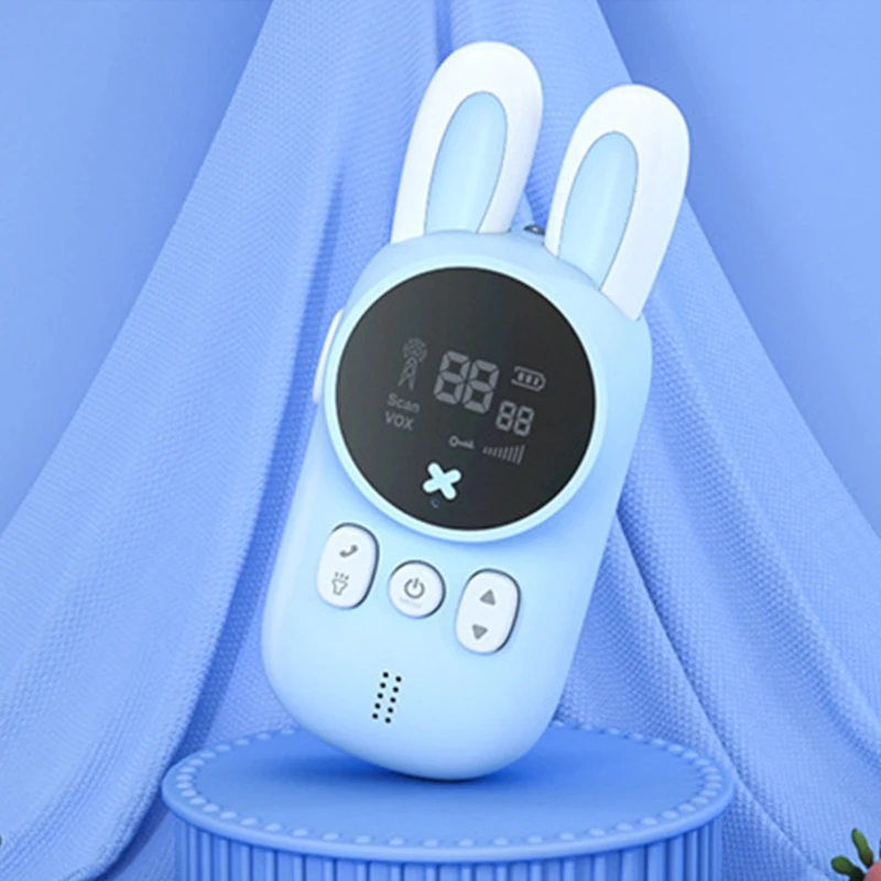 

1Pair Built-in Flashlight Toy 3KM/2Miles Wireless Walkie Talkie for Baby & Toddlers Chargeable Bunny Interphone Toy