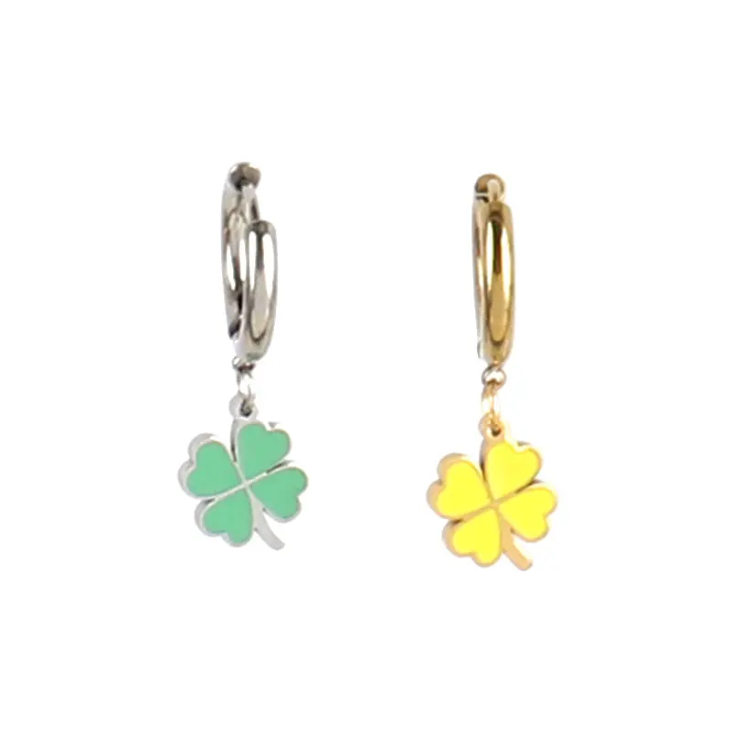 5 шт. эмалевые Подвески в виде клевера из нержавеющей стали