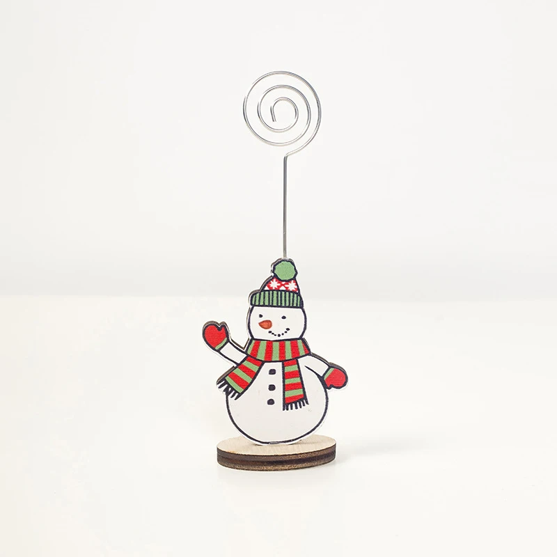 Quality 1 Set 4 Pcs Christmas Decorations Ornaments Print Wooden Notes Folder Clip Office Desktop Creative Small House | Дом и сад
