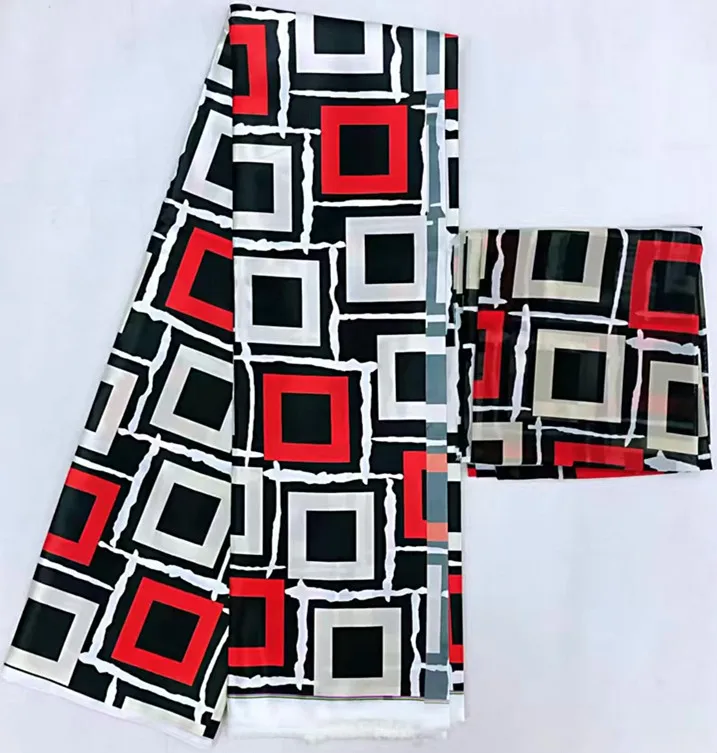 Чистая шелковая ткань африканская Анкара вощеная принтом 2 + 4 ярдов шифоновая