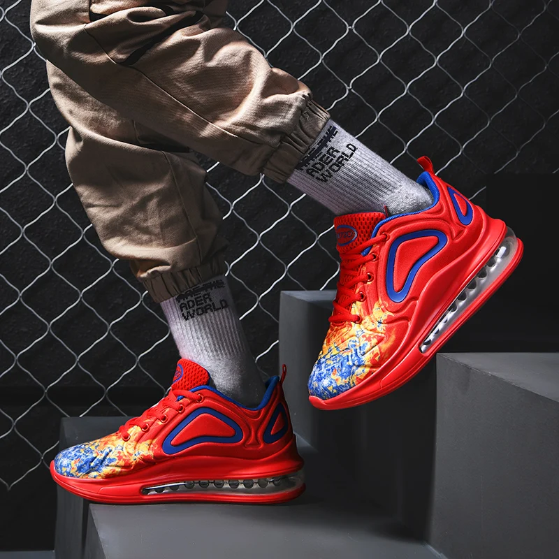 

New outdoor flame air cushion running shoes, lightweight, breathable, non-slip, shock-absorbing couple air cushion sports shoes