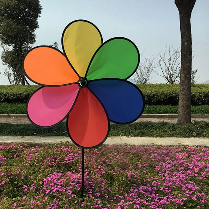 

Colorful Rainbow Dazy Flower Spinner Wind Windmill Garden Yard Outdoor Decor