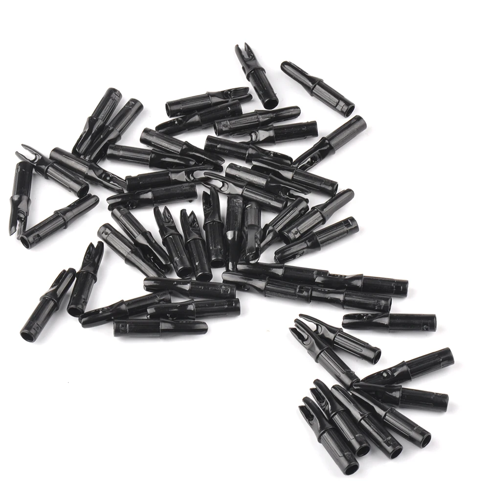 50pcs Plastic Arrow Nocks Black Color For Shaft ID 6.2mm OD 7.6mm Archery Carbon Fiberglass | Спорт и развлечения