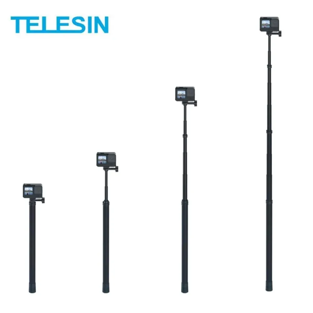 TELESIN 3 м длинный монопод из углеродного волокна селфи палка для GoPro Hero 9 8 7 6 5 Osmo Action
