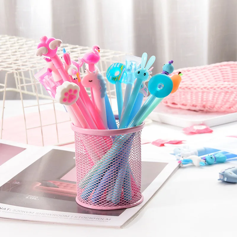 6 1 подарки для детей 】 Милая гелевая ручка случайный стиль и единорог пенал Чехлы