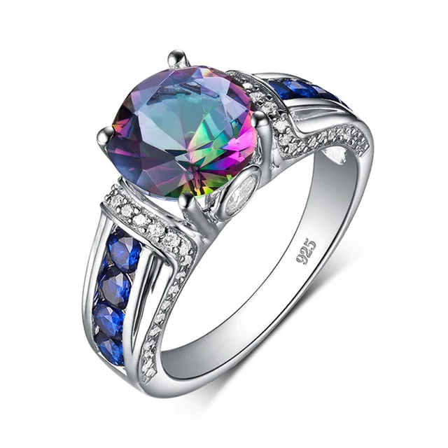 Gemstone Handmade Mystic Rainbow Topaz Ring For Women - Fine Jewelry Vintage Rings 1