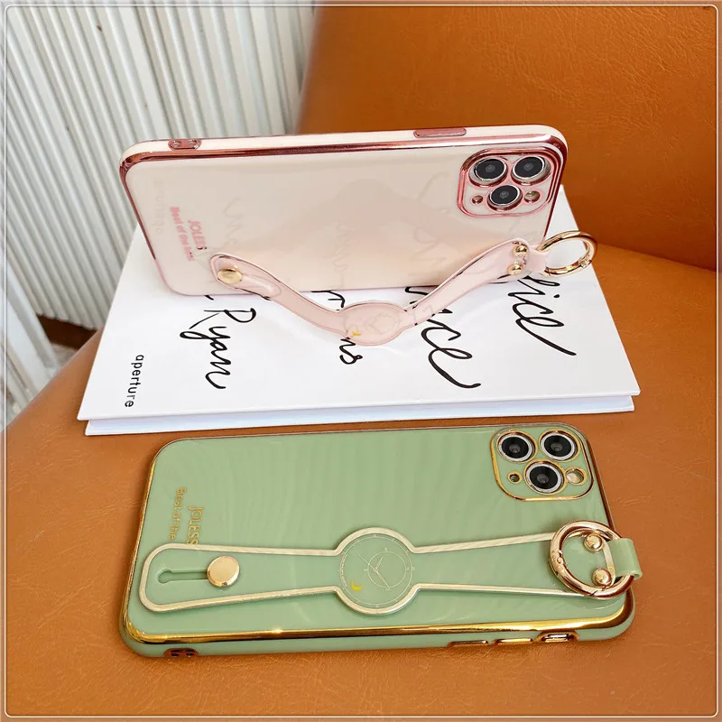 

For Xiaomi Redmi10 9 9T 9S 8 7 Mi 11 10 Lite 10T 9 9T 8 Lite A3 Poco X3 Luxury Clock Wristband Electroplating Phone Case