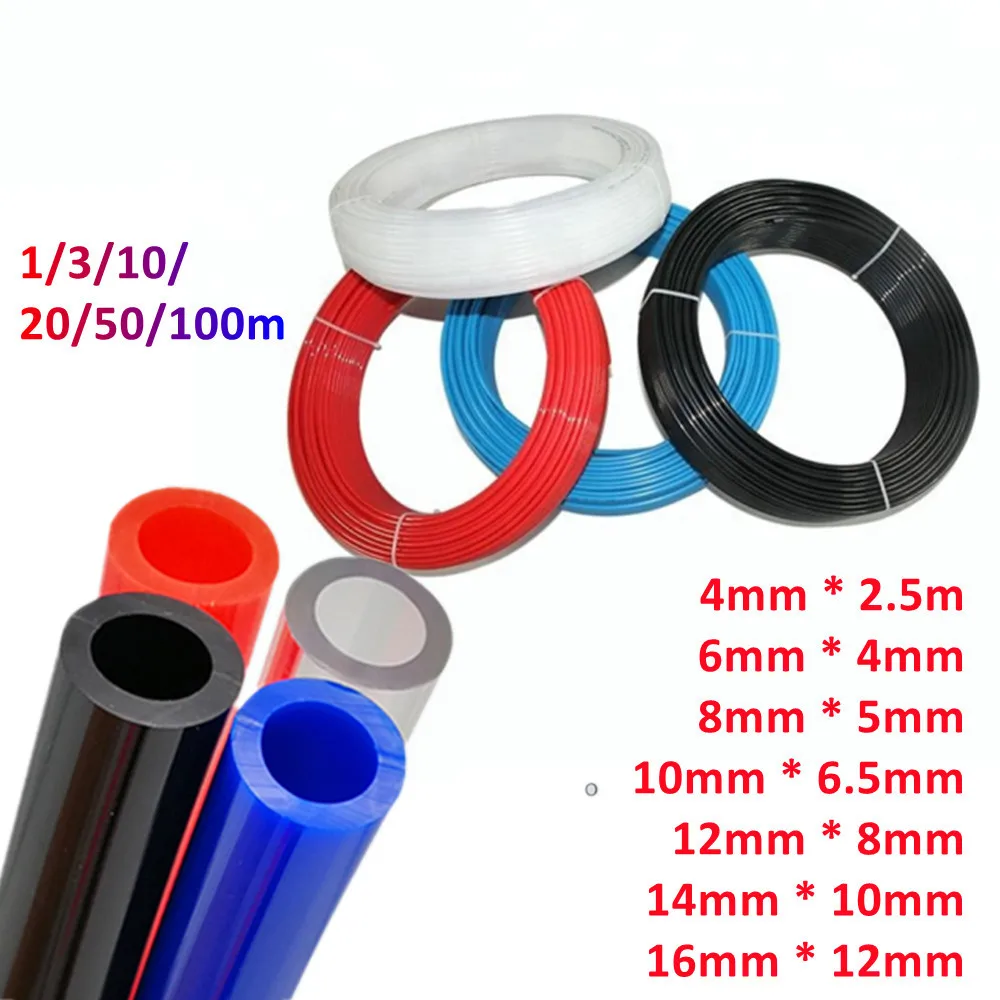 Пневматический шланг полиуретановая труба для компрессора 1/3/10 м 8/6/4/10 мм 12/14 6x4/12x8