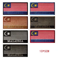 tactical patch malaysia flag team logo embroidery patch emblem diy badges for cloth backpack jacket hunting vest decoration