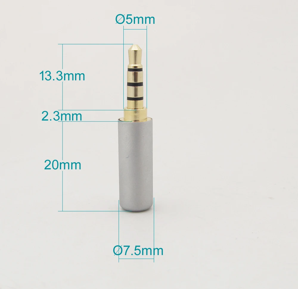 1 шт. 3 5 мм 1/8 &quotстерео TRRS 4-полюсный золотой разъем A/V для наушников iPhone |