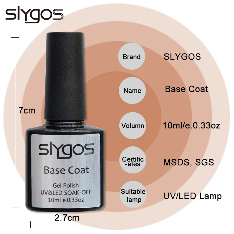 SLYGOS Top & Base Coat Гель-лак для ногтей 2 шт. It Off + Базовое покрытие гель нанесения