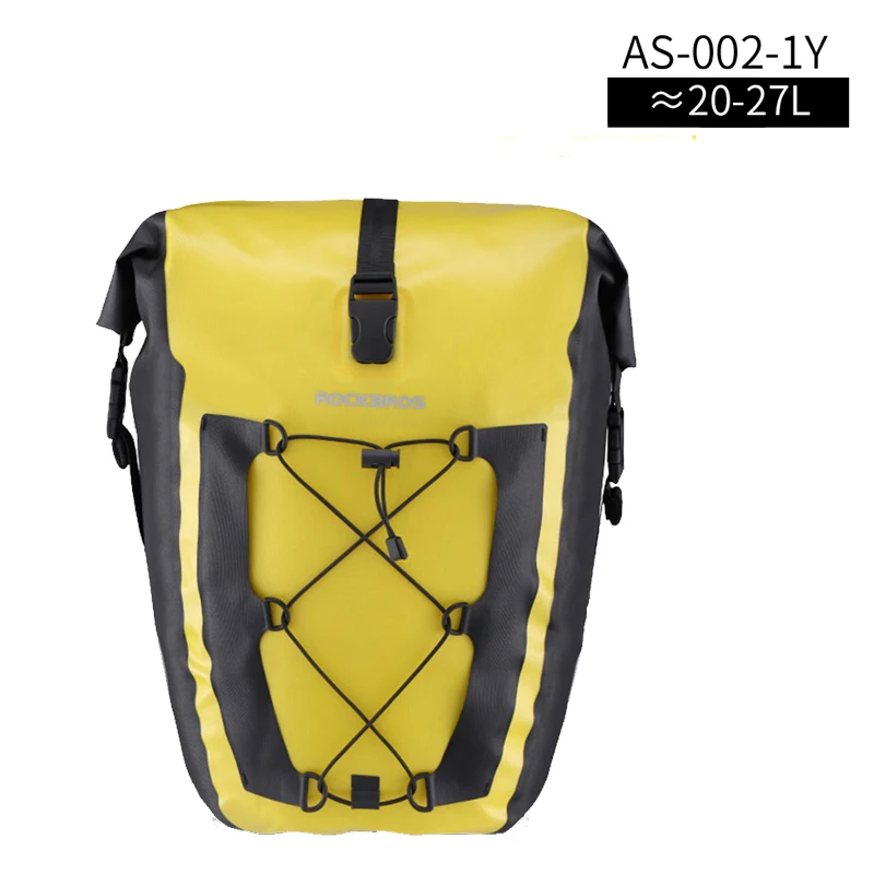 AS-002 Yellow ROCKBROS велосипедные сумки полностью водонепроницаемые складные сумки большой емкости MTB велосипедные сумки 18L 27LPanniers багажные Аксессуары для велосипеда - Цвет: AS-002 Yellow